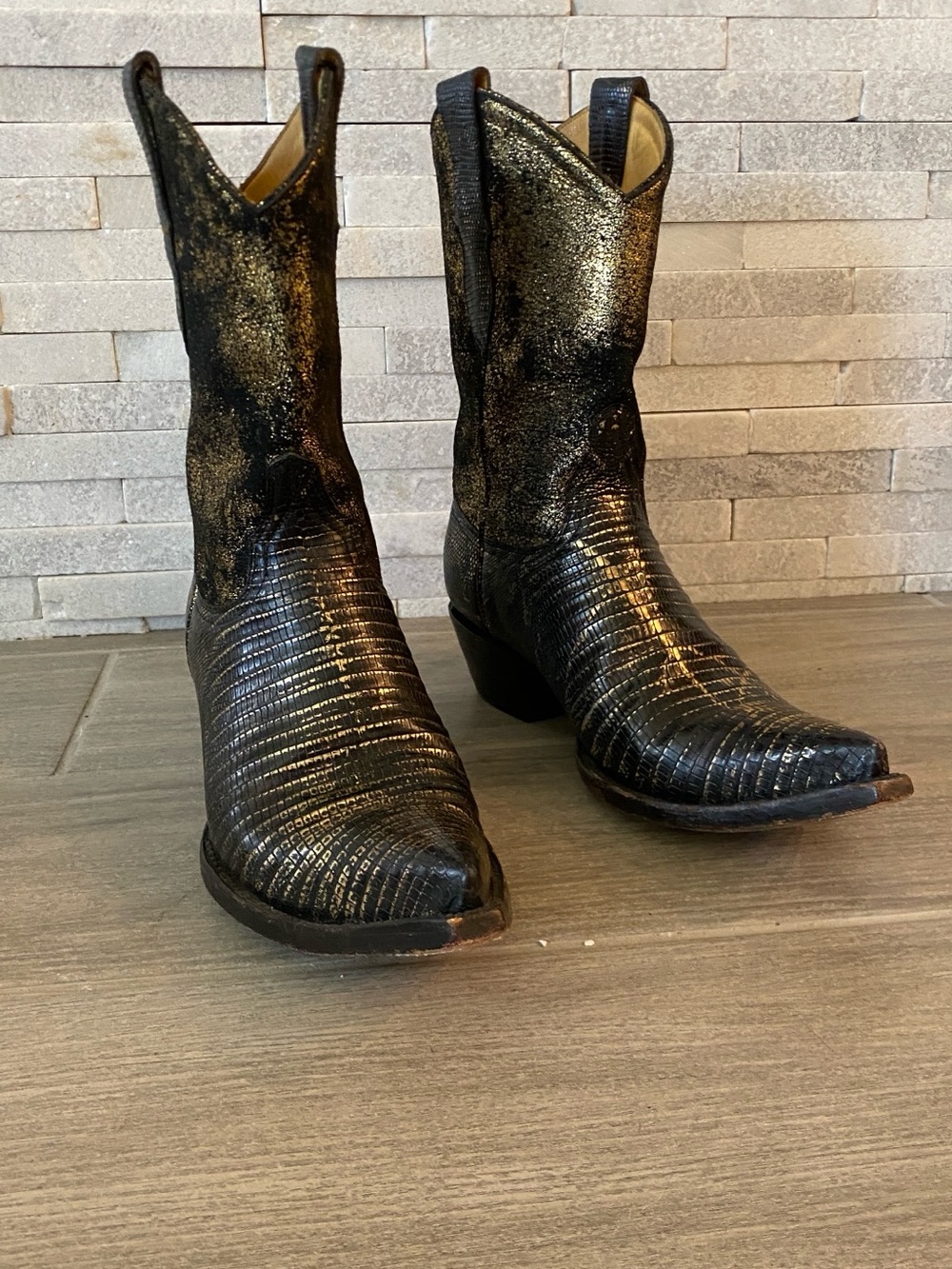 Old Gringo Black & Gold Leather Women's Western Boots